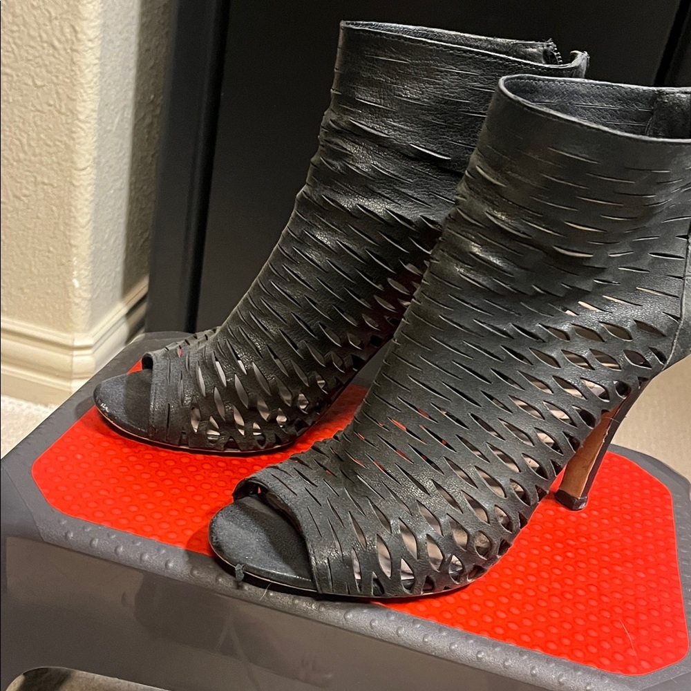 Vince Camuto Black Cut-Out Heeled Boots